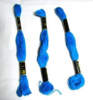 Iris Embroidery Floss Blue #100 #101 Five Skeins 6-Strand Cotton 8.75 Yards Each